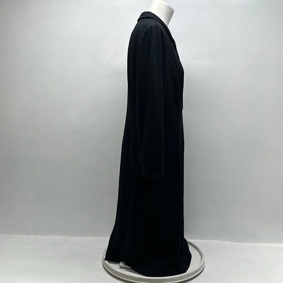 Nina McLemore Dress A-Line Sheath Collared Viscose Midi Knit Stretch Black 10 - Picture 3 of 9